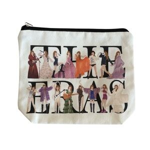 Taylor Swift The Eras Canvas Makeup Bag Tour Inspired Cream Multi New